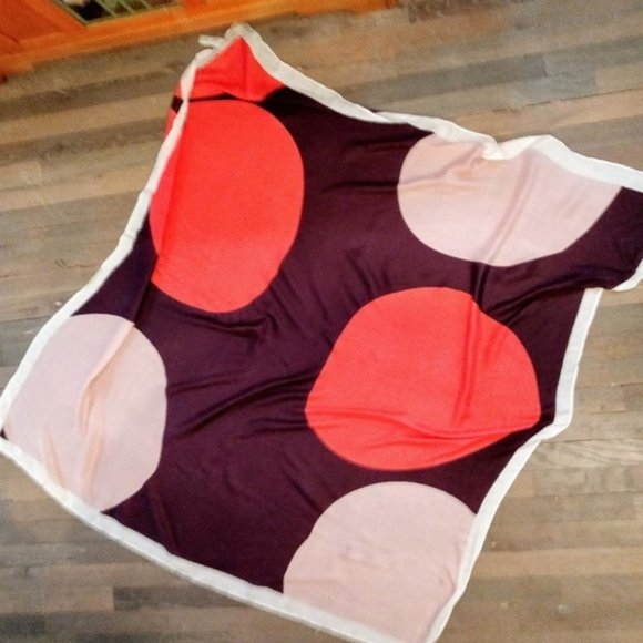 LOFT Polka Dot Geometric Square Scarf Circle Pattern Neck Tie One Size - Picture 2 of 6